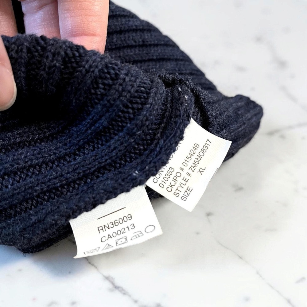 Calvin Klein Jeans Sweater XL Navy Blue Vintage 90s Y2K Ribbed Normcore Grunge - Picture 5 of 11